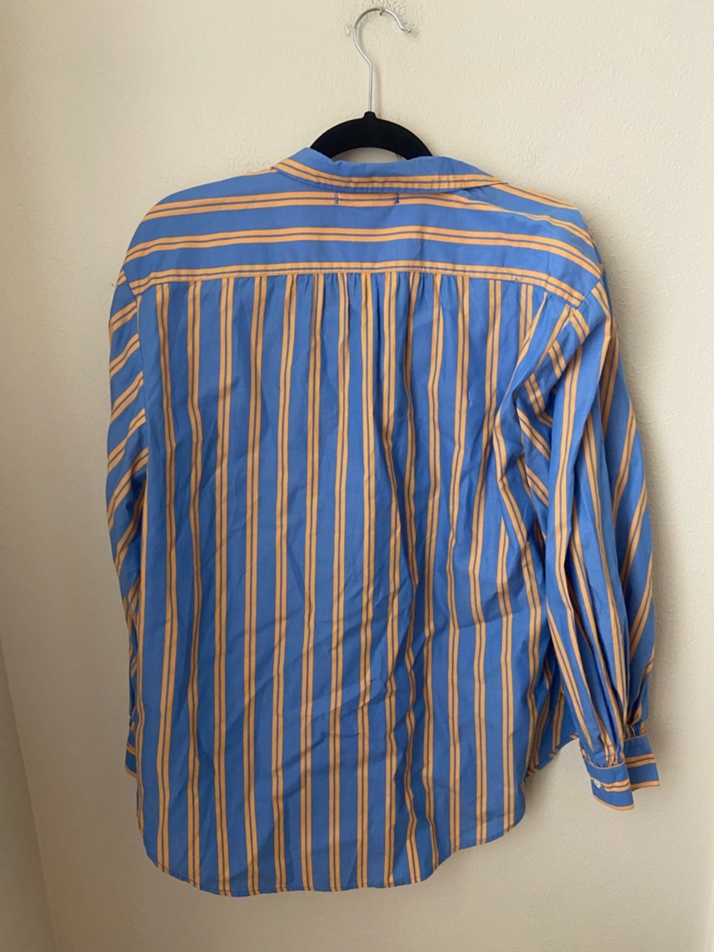 Alex Mill Wash & Go Striped Button Down Shirt Blue Orange Cotton Women’s M - Picture 3 of 4